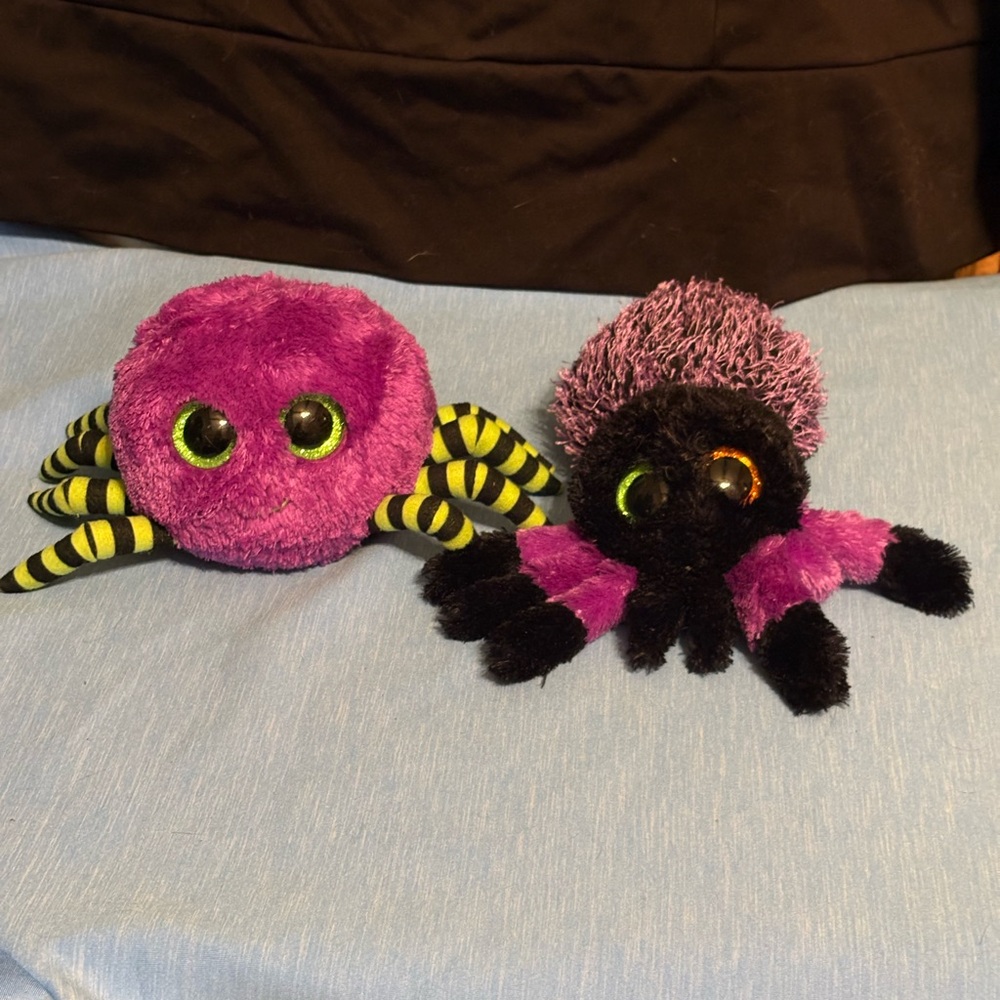 Ty Stuffed Animals - Purple and Black Spiders